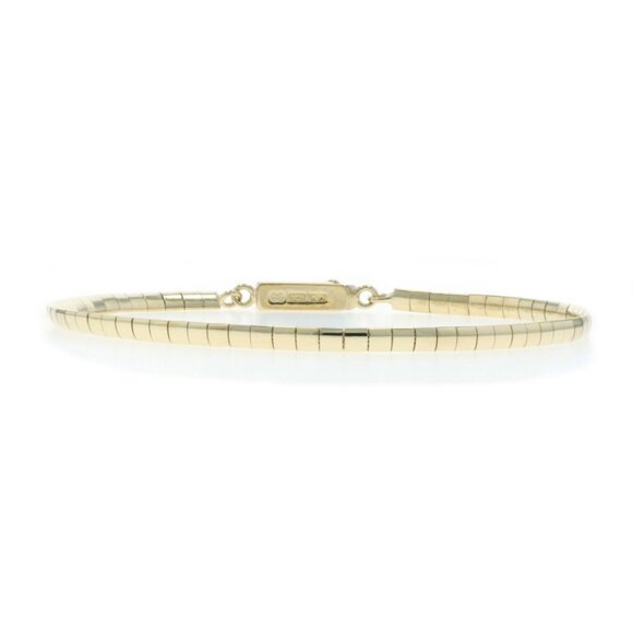 Yellow Gold Omega Chain Bracelet 7 1/2" 14k Italy - Picture 1 of 6